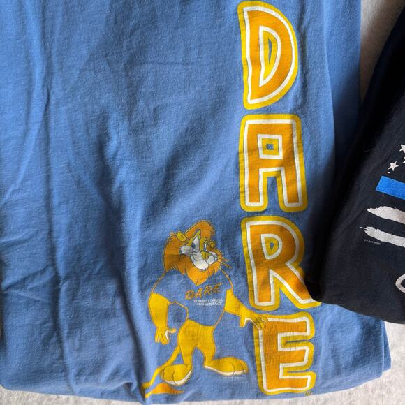 Vintage DARE T-Shirt Bundle Men’s L – Blue & Black Mascot Graphic Tees Y2K - Picture 9 of 10